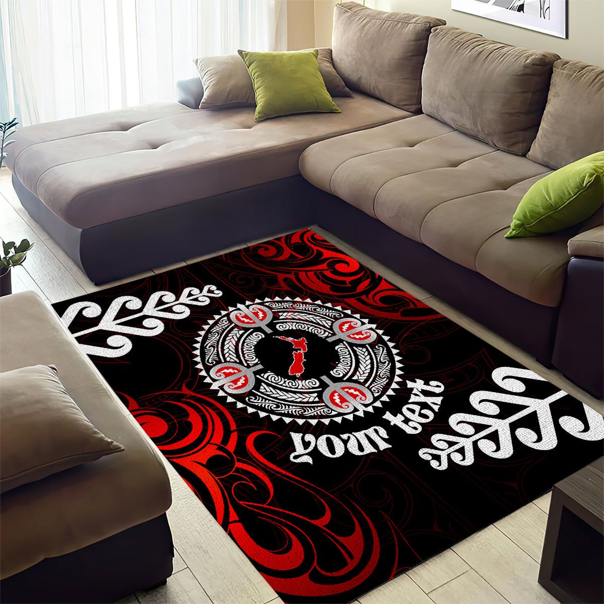 New Zealand Waitangi Day Personalised Area Rug Aotearoa Te Ra O Waitangi With Maori Tattoo