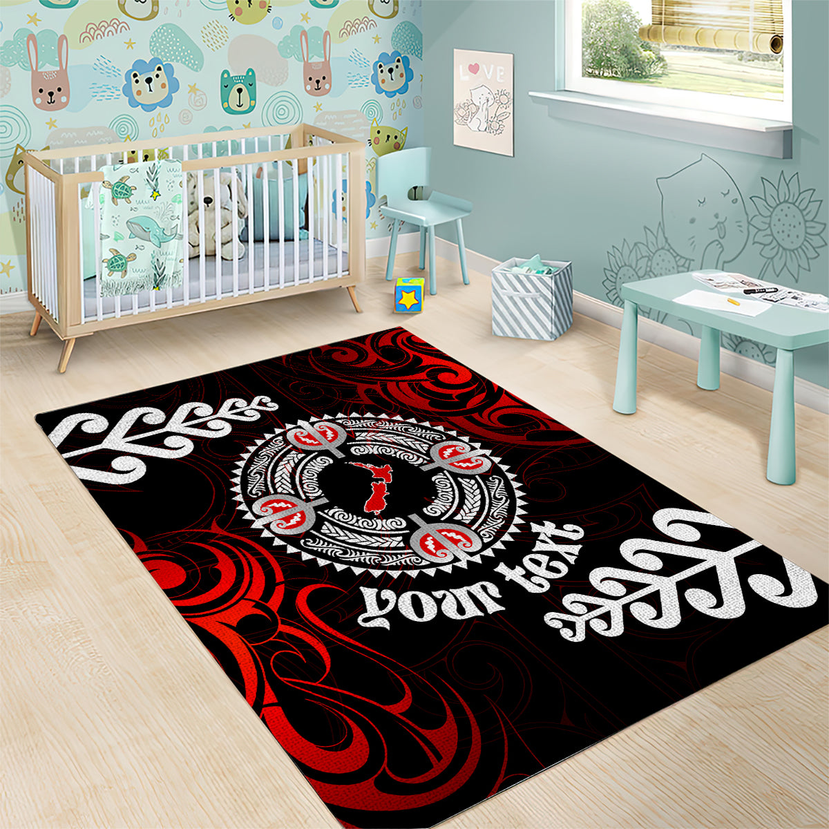 New Zealand Waitangi Day Personalised Area Rug Aotearoa Te Ra O Waitangi With Maori Tattoo