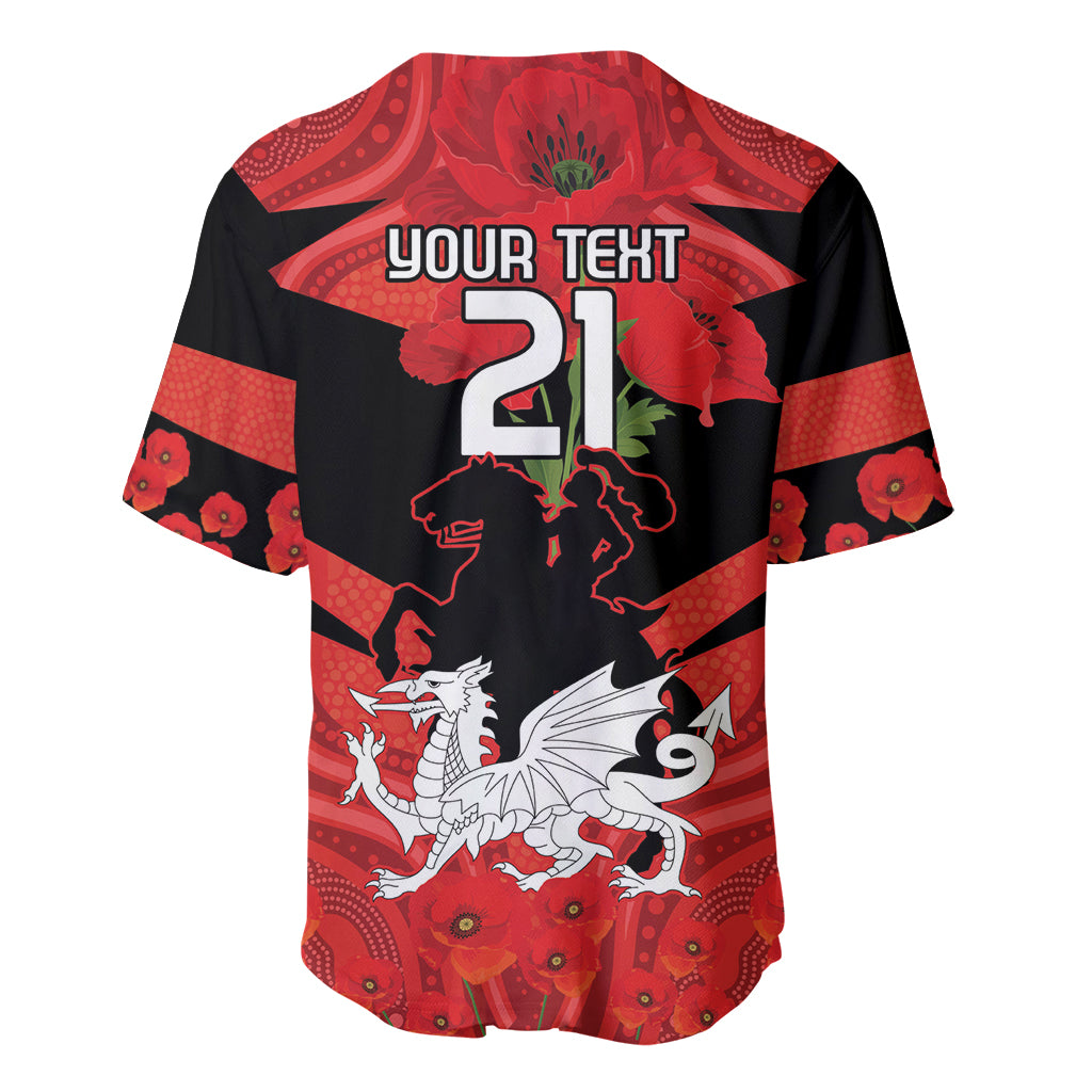 Custom Dragons Rugby ANZAC Baseball Jersey Gallipoli Soldier With Aboriginal Art