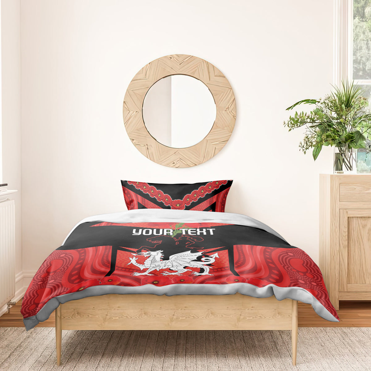 Custom Dragons Rugby ANZAC Bedding Set Gallipoli Soldier With Aboriginal Art