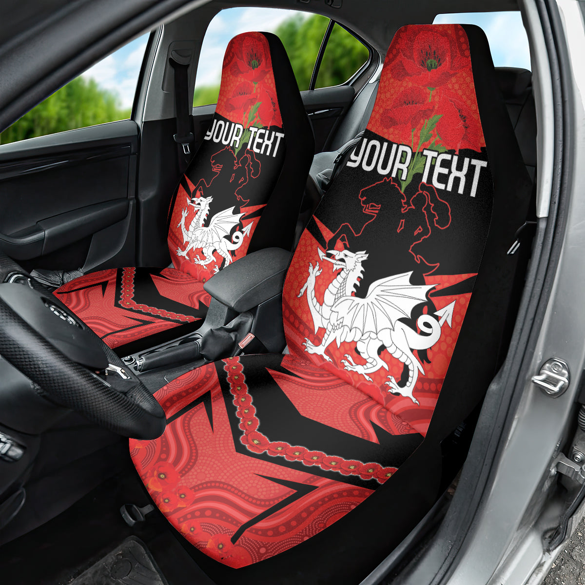 Custom Dragons Rugby ANZAC Car Seat Cover Gallipoli Soldier With Aboriginal Art