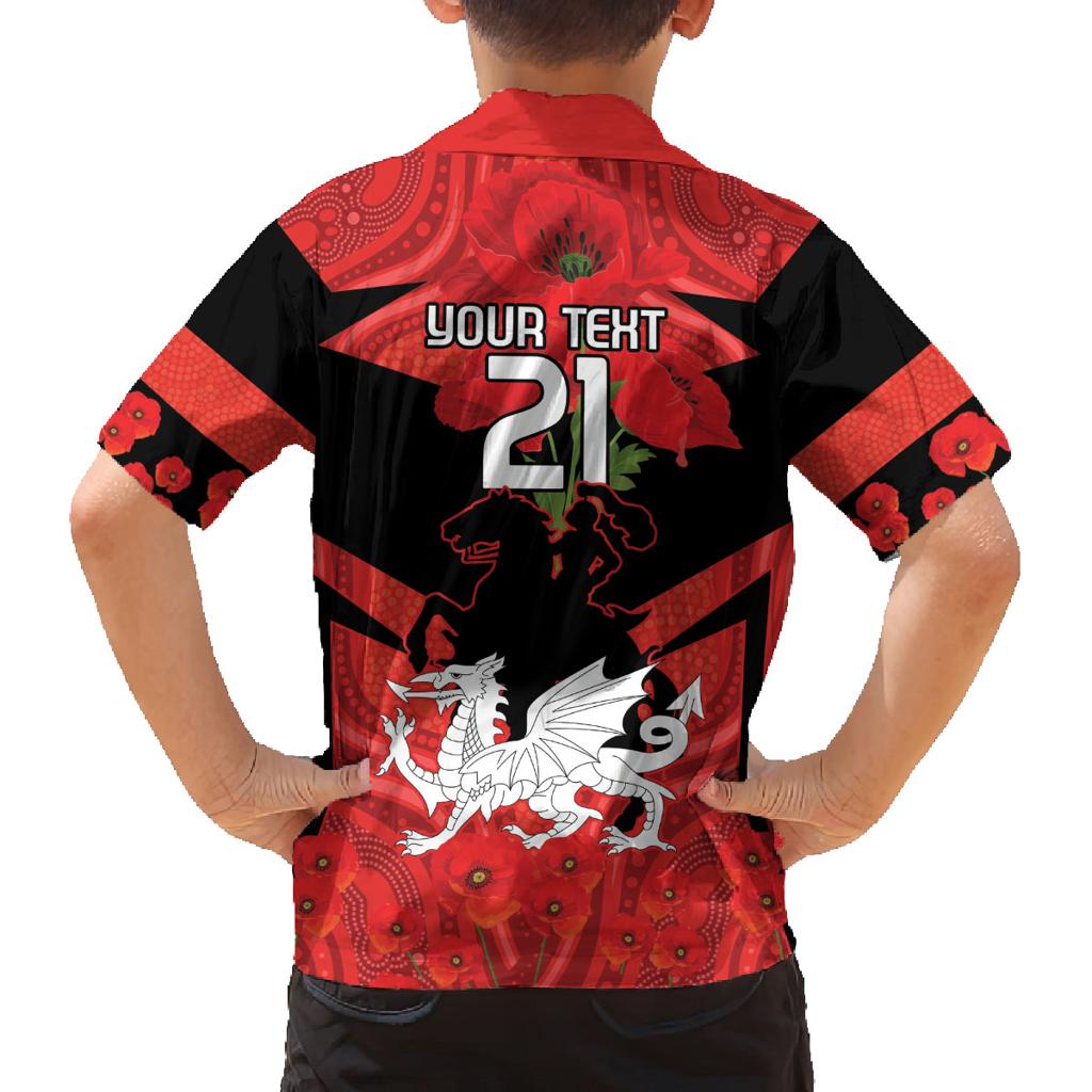 Custom Dragons Rugby ANZAC Family Matching Long Sleeve Bodycon Dress and Hawaiian Shirt Gallipoli Soldier With Aboriginal Art