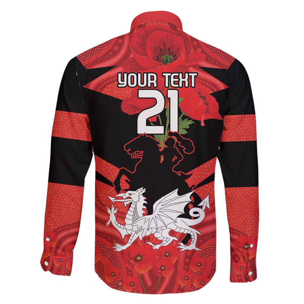 Custom Dragons Rugby ANZAC Family Matching Long Sleeve Bodycon Dress and Hawaiian Shirt Gallipoli Soldier With Aboriginal Art