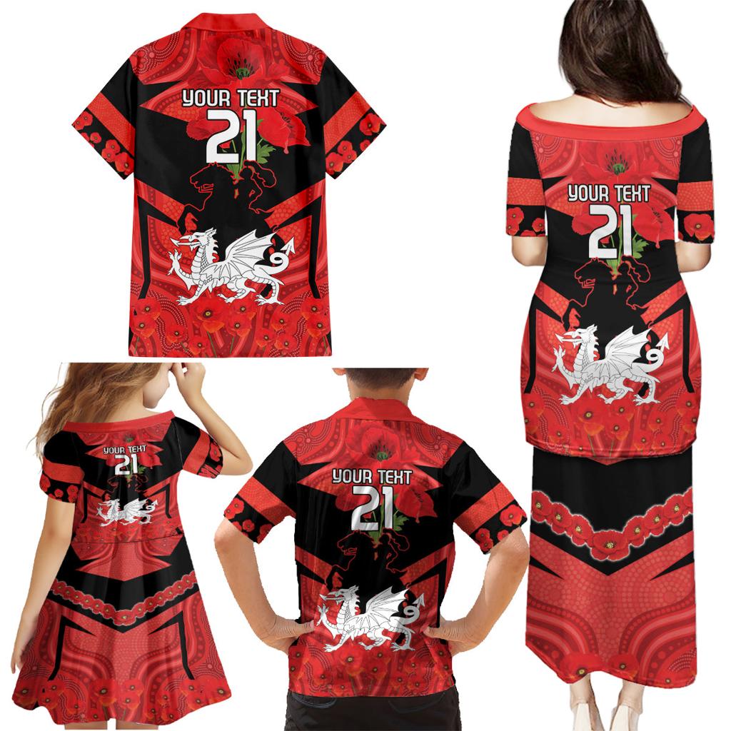 Custom Dragons Rugby ANZAC Family Matching Puletasi and Hawaiian Shirt Gallipoli Soldier With Aboriginal Art