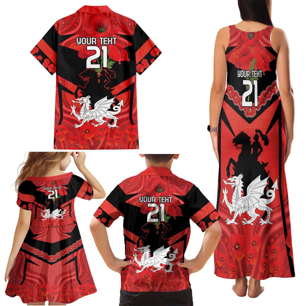 Custom Dragons Rugby ANZAC Family Matching Tank Maxi Dress and Hawaiian Shirt Gallipoli Soldier With Aboriginal Art