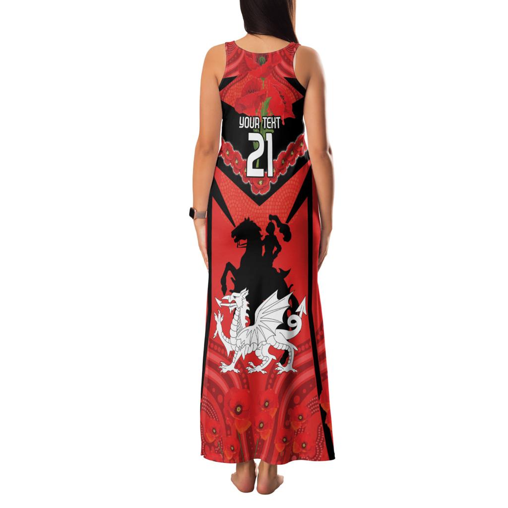 Custom Dragons Rugby ANZAC Family Matching Tank Maxi Dress and Hawaiian Shirt Gallipoli Soldier With Aboriginal Art