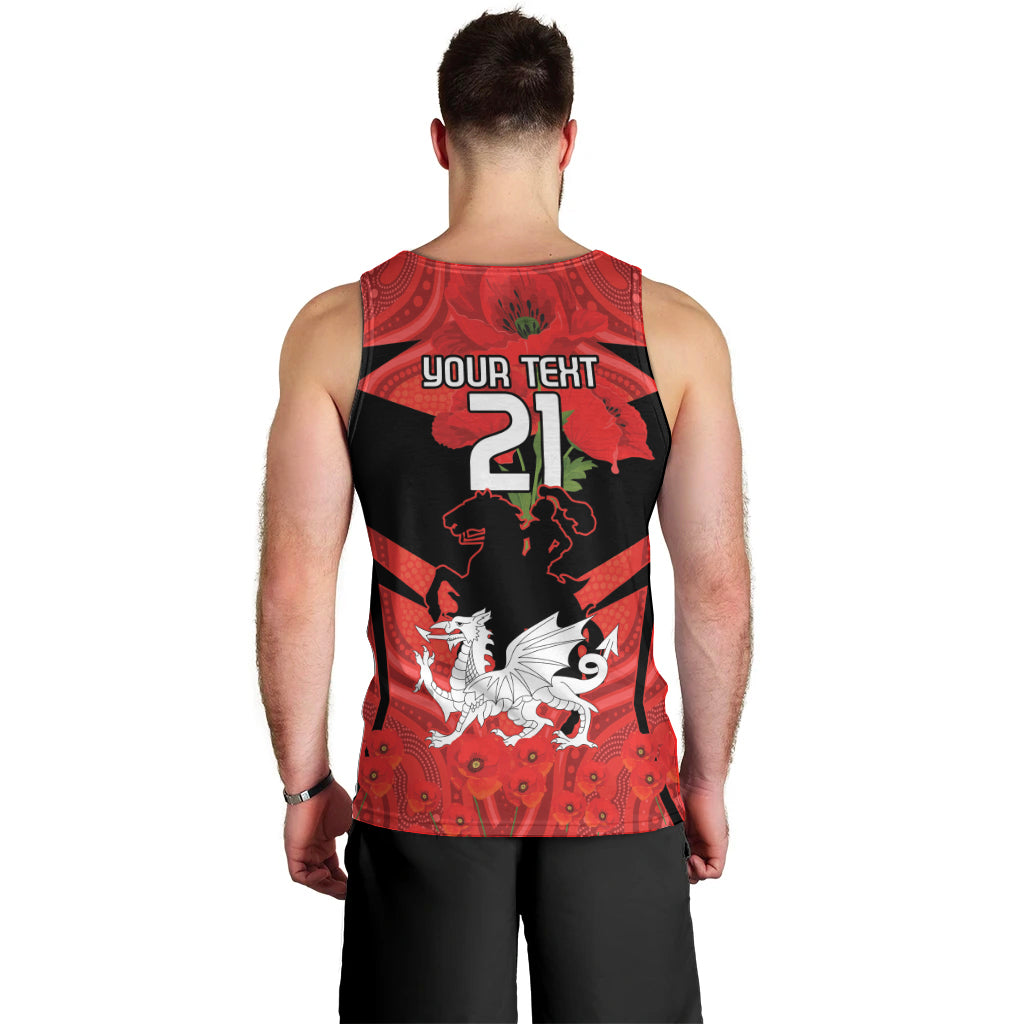 Custom Dragons Rugby ANZAC Men Tank Top Gallipoli Soldier With Aboriginal Art