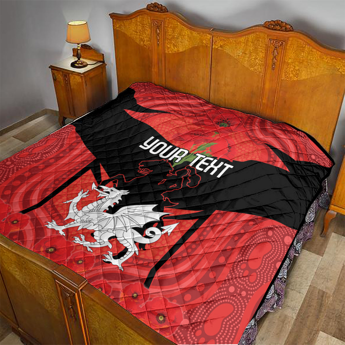 Custom Dragons Rugby ANZAC Quilt Gallipoli Soldier With Aboriginal Art