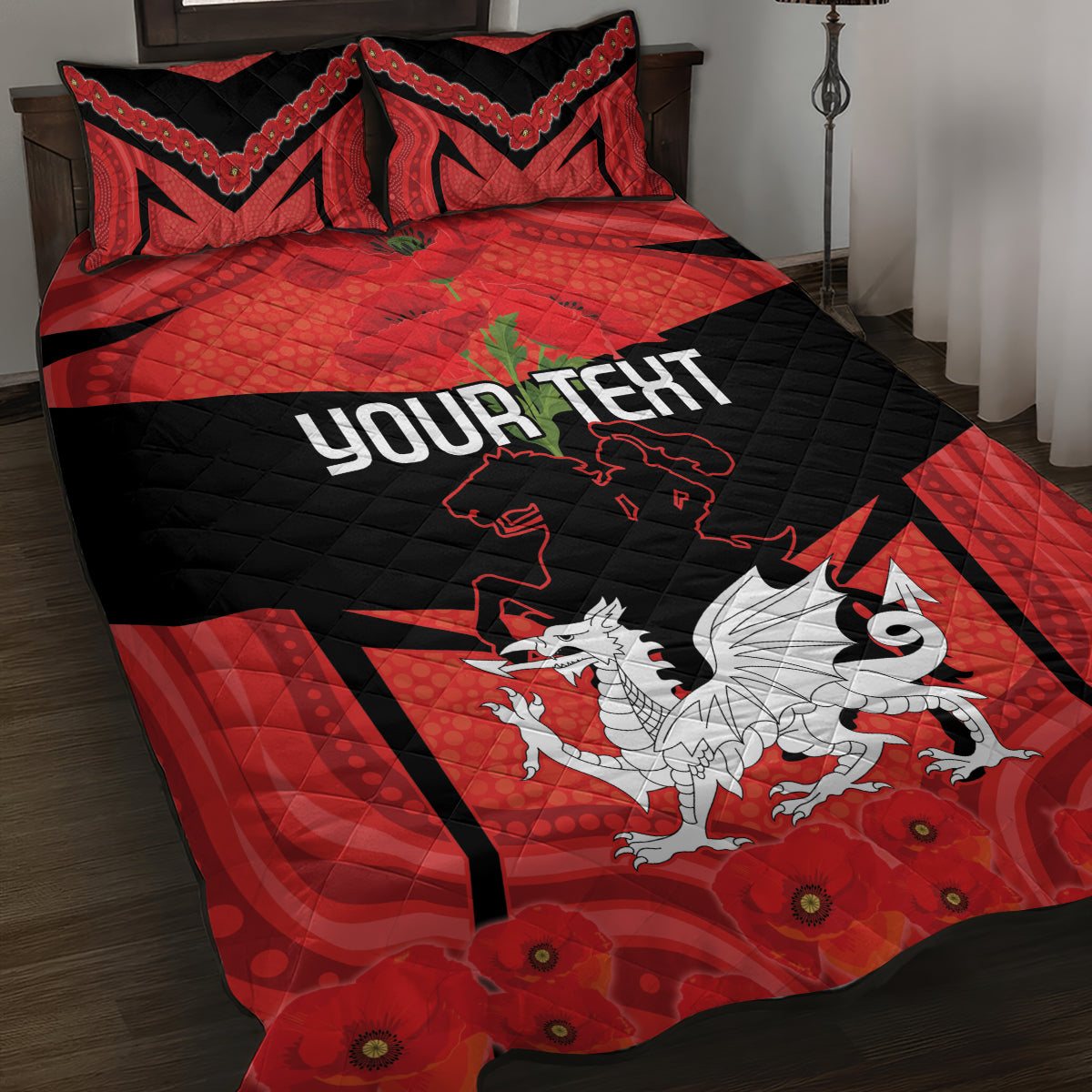 Custom Dragons Rugby ANZAC Quilt Bed Set Gallipoli Soldier With Aboriginal Art