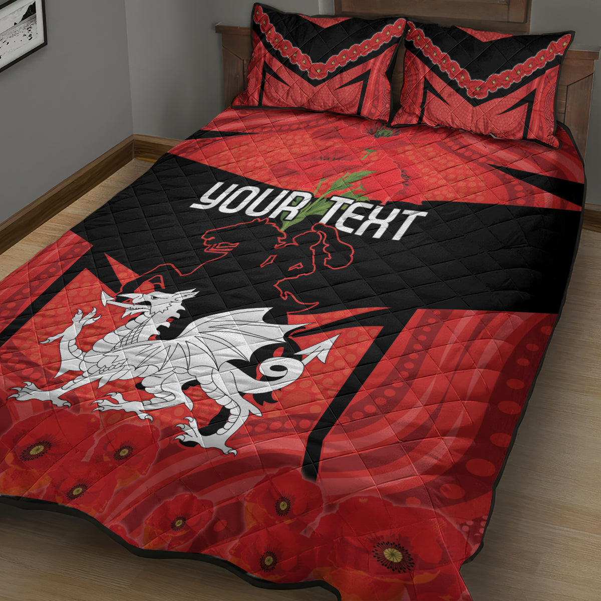 Custom Dragons Rugby ANZAC Quilt Bed Set Gallipoli Soldier With Aboriginal Art