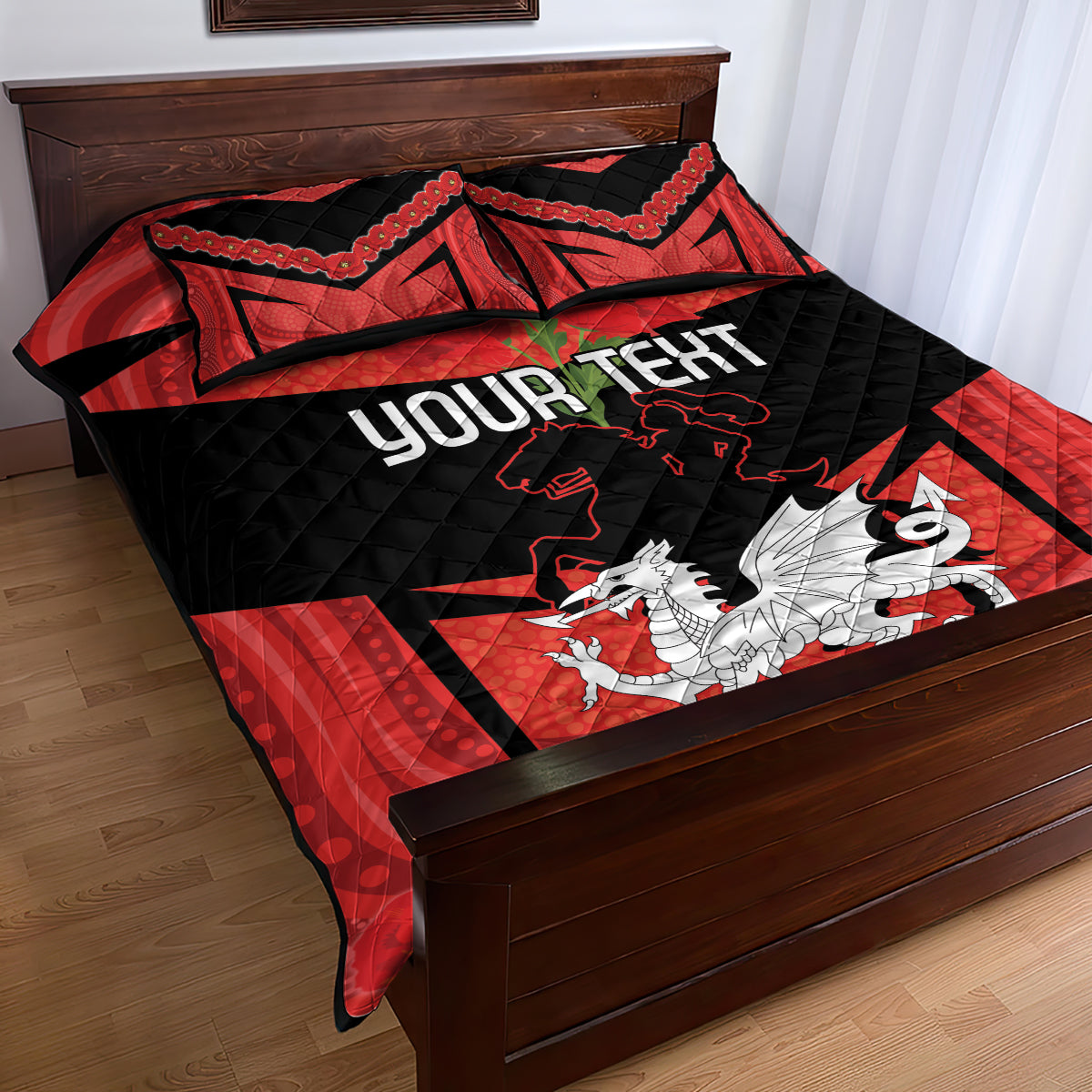 Custom Dragons Rugby ANZAC Quilt Bed Set Gallipoli Soldier With Aboriginal Art