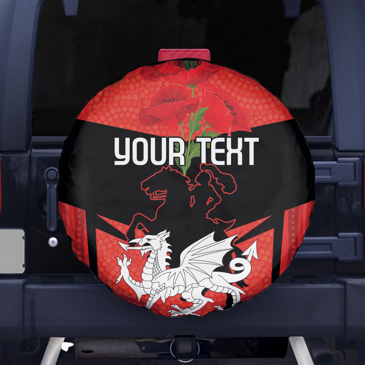 Custom Dragons Rugby ANZAC Spare Tire Cover Gallipoli Soldier With Aboriginal Art