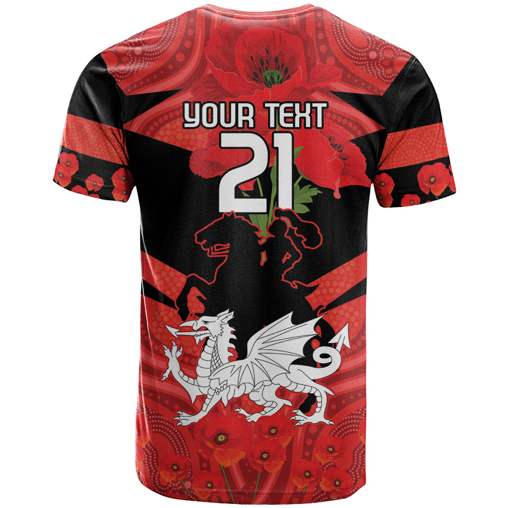 Custom Dragons Rugby ANZAC T Shirt Gallipoli Soldier With Aboriginal Art