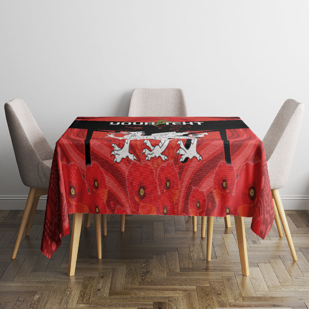 Custom Dragons Rugby ANZAC Tablecloth Gallipoli Soldier With Aboriginal Art