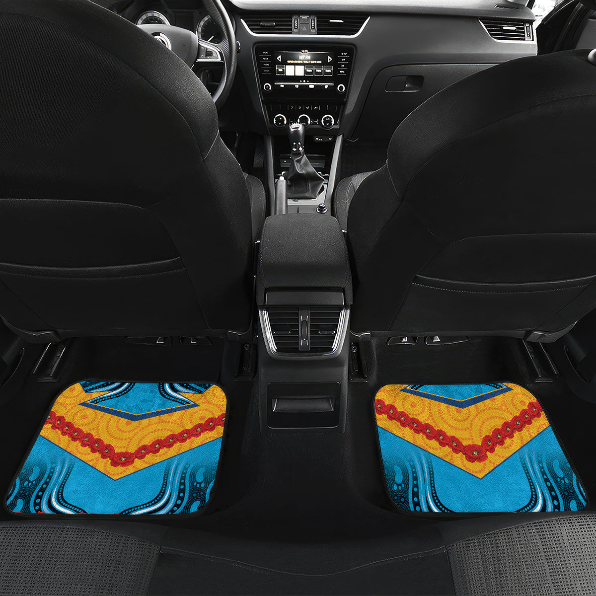 Custom GLD Titans Rugby ANZAC Car Mats Gallipoli Soldier With Aboriginal Art