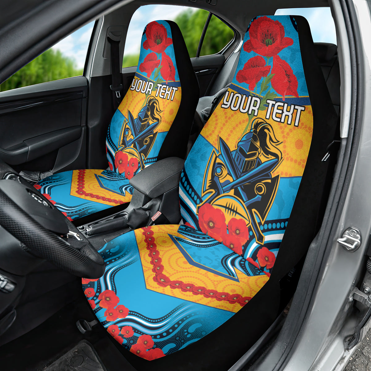 Custom GLD Titans Rugby ANZAC Car Seat Cover Gallipoli Soldier With Aboriginal Art