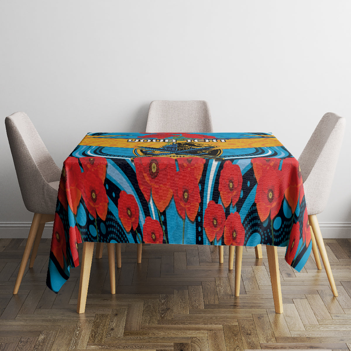 Custom GLD Titans Rugby ANZAC Tablecloth Gallipoli Soldier With Aboriginal Art