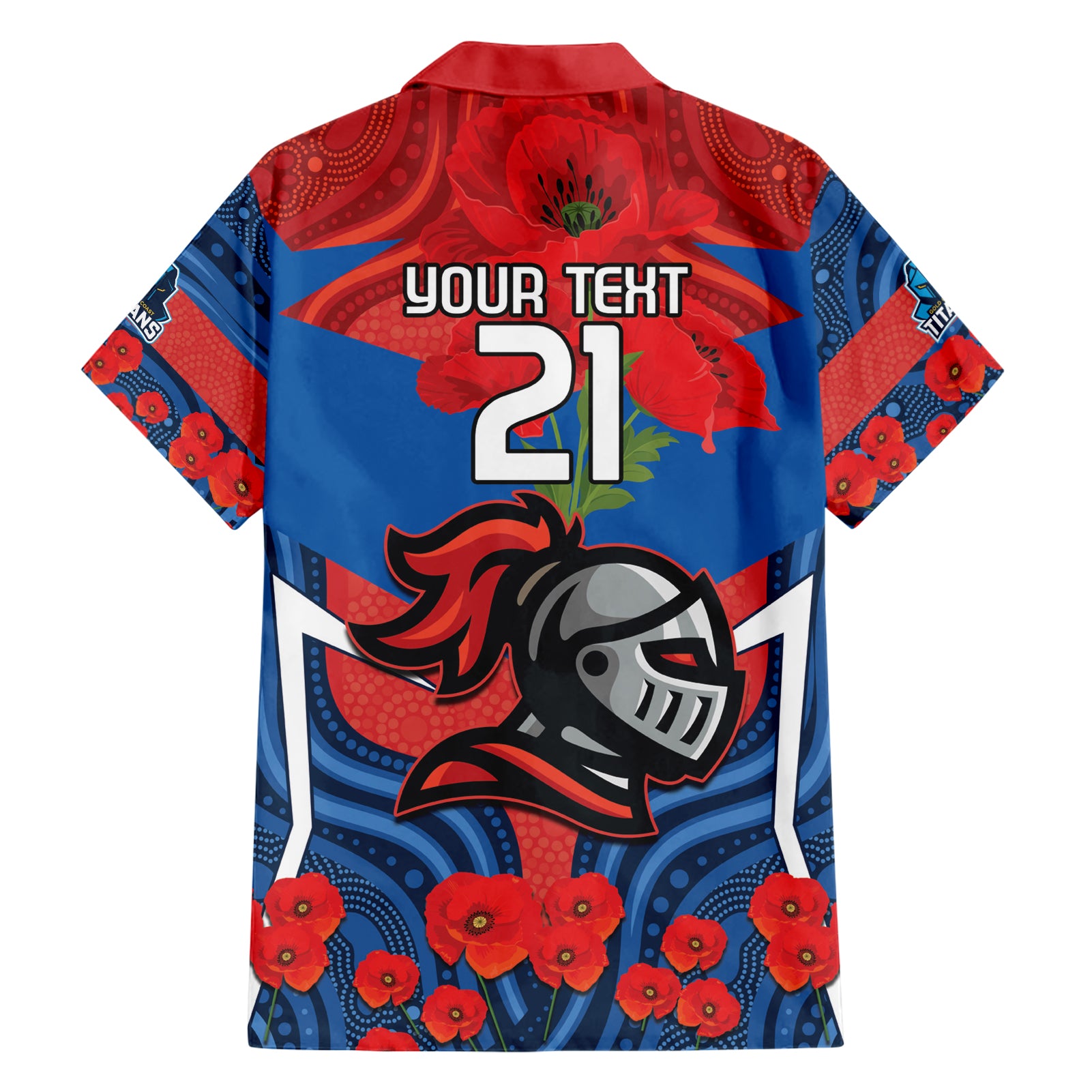 Custom Knights Rugby ANZAC Hawaiian Shirt Novocastrians Gallipoli Soldier With Aboriginal Art