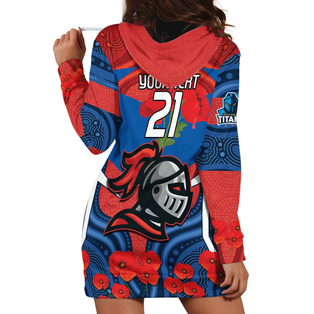 Custom Knights Rugby ANZAC Hoodie Dress Novocastrians Gallipoli Soldier With Aboriginal Art