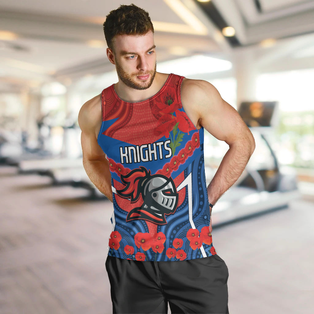 Custom Knights Rugby ANZAC Men Tank Top Novocastrians Gallipoli Soldier With Aboriginal Art