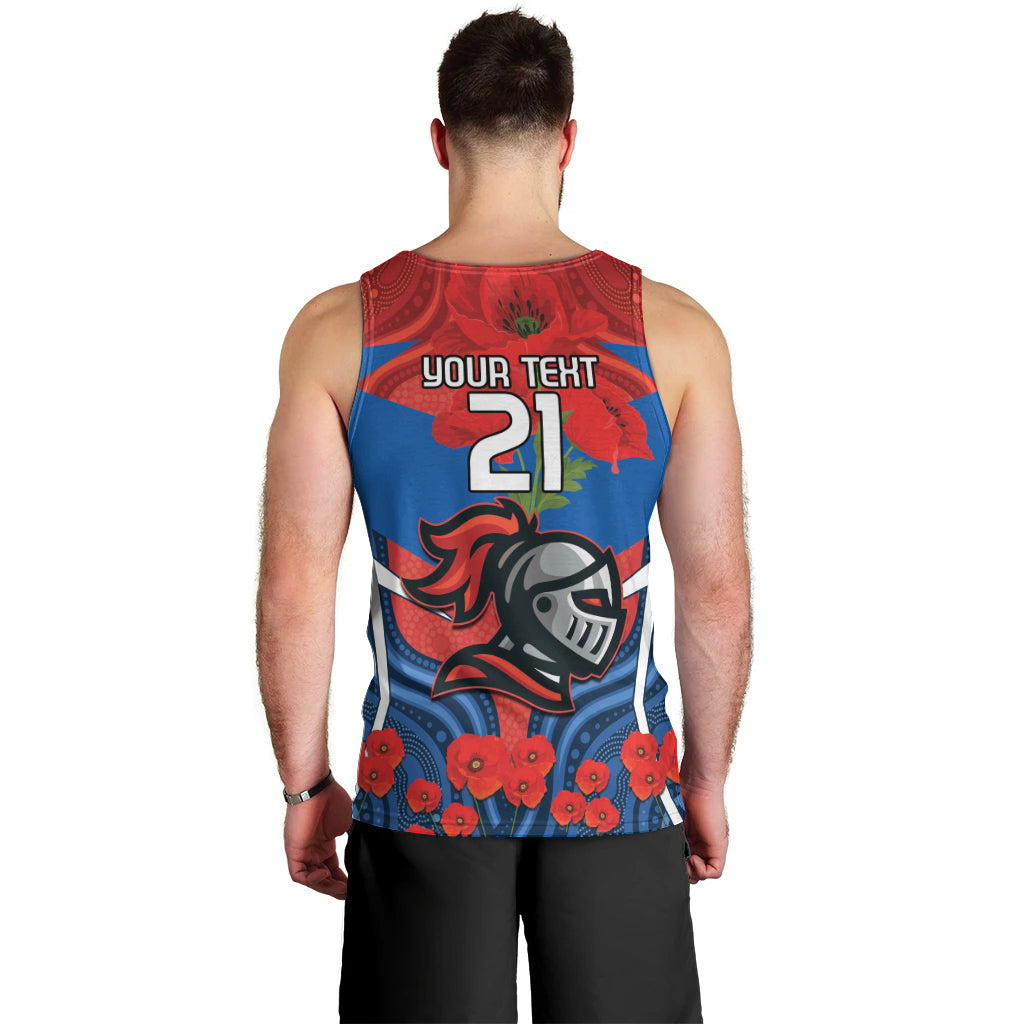 Custom Knights Rugby ANZAC Men Tank Top Novocastrians Gallipoli Soldier With Aboriginal Art