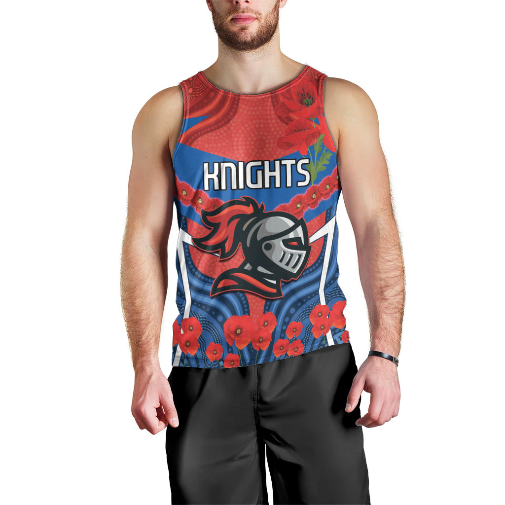 Custom Knights Rugby ANZAC Men Tank Top Novocastrians Gallipoli Soldier With Aboriginal Art