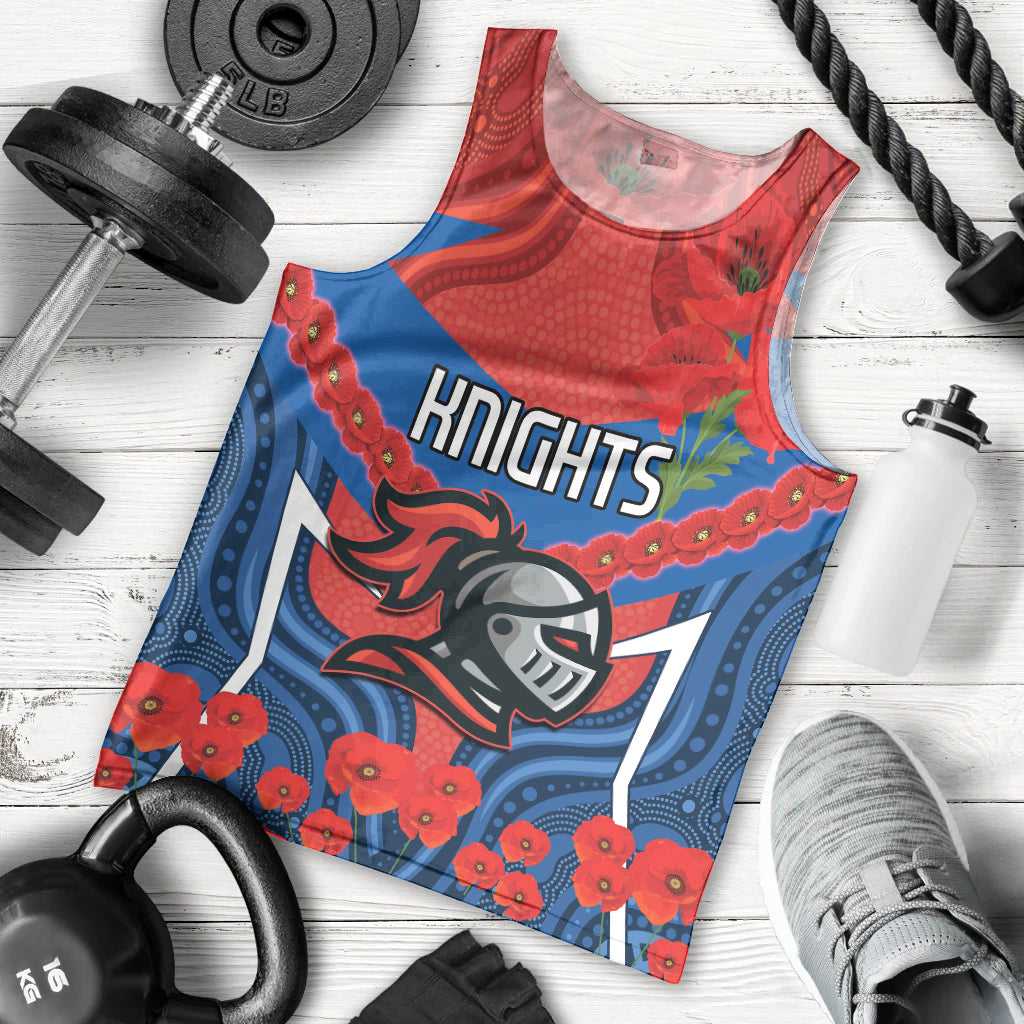 Custom Knights Rugby ANZAC Men Tank Top Novocastrians Gallipoli Soldier With Aboriginal Art