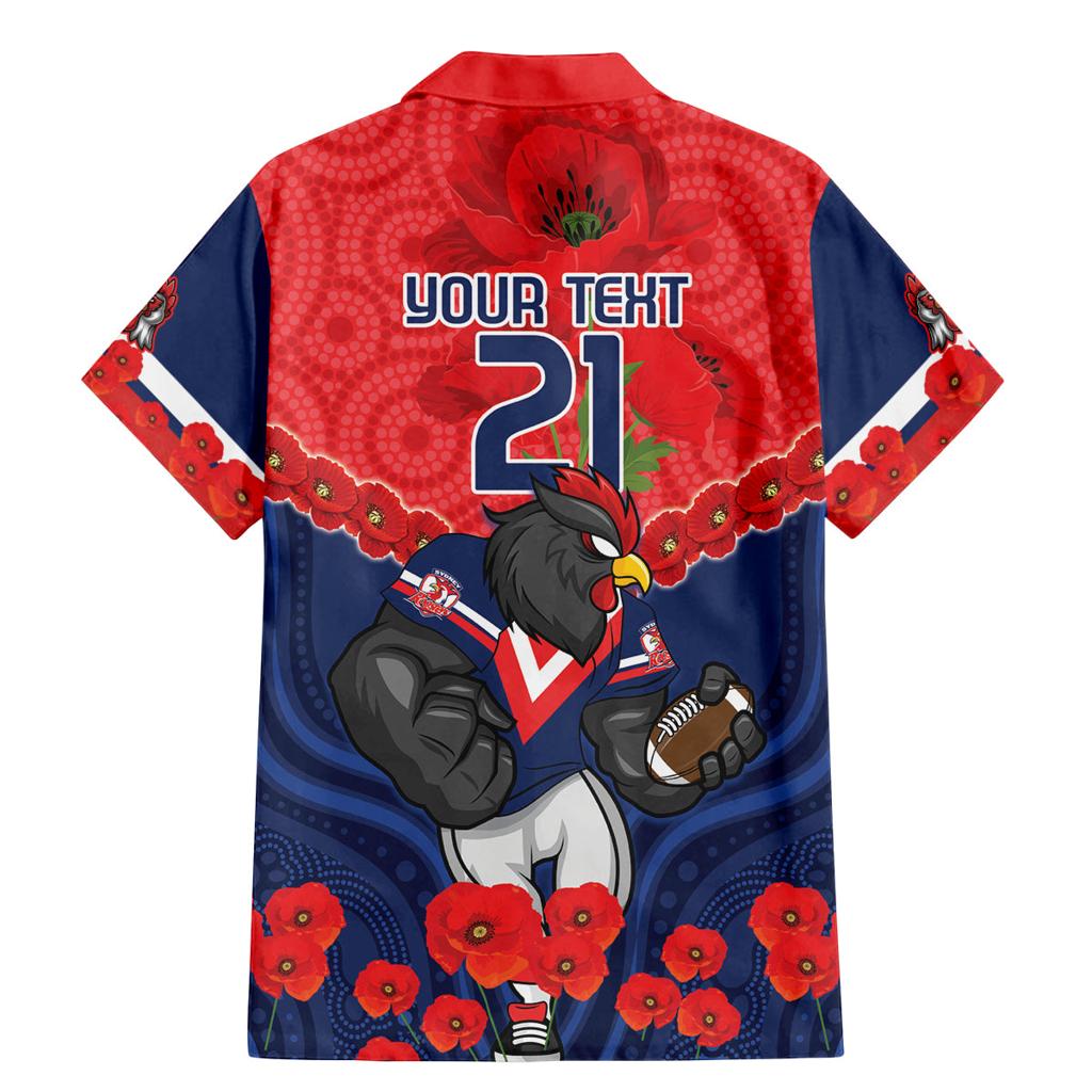 Custom Roosters Rugby ANZAC Family Matching Mermaid Dress and Hawaiian Shirt Sydney Gallipoli Soldier With Aboriginal Art