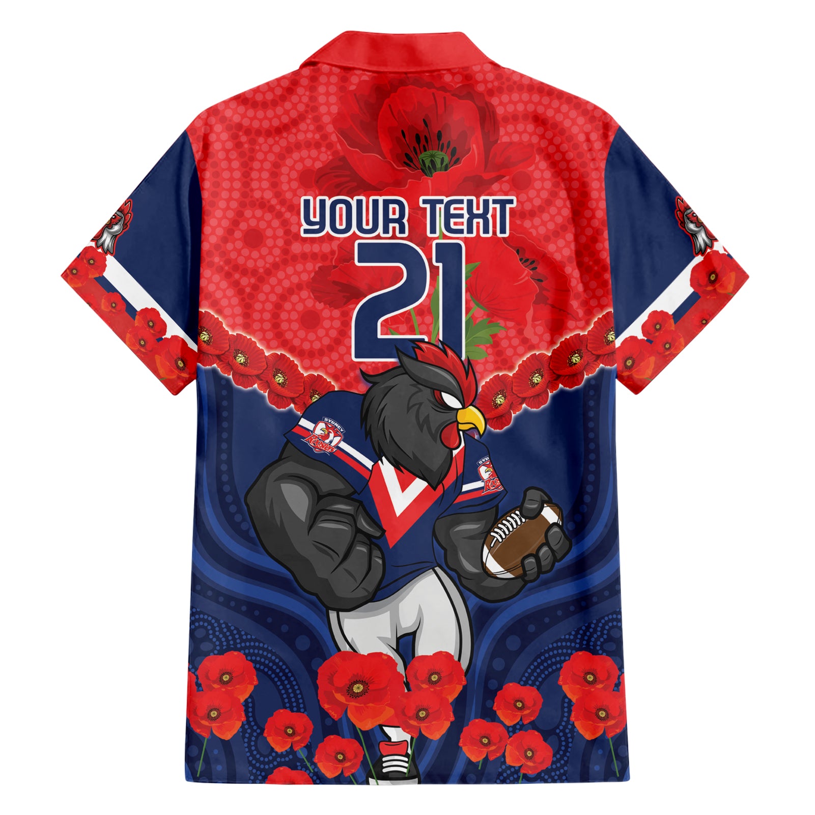 Custom Roosters Rugby ANZAC Hawaiian Shirt Sydney Gallipoli Soldier With Aboriginal Art