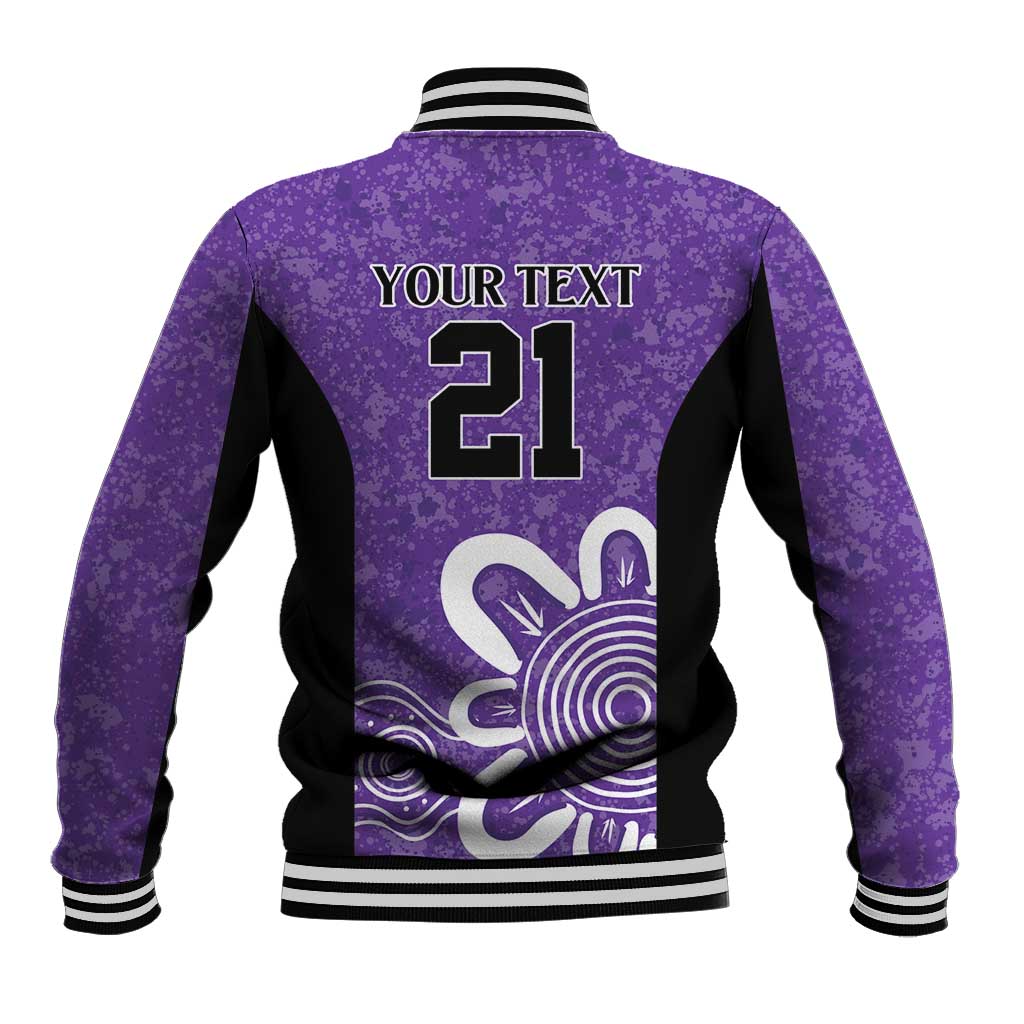 Hobart Hurricanes Custom Baseball Jacket Minimalism Aboriginal