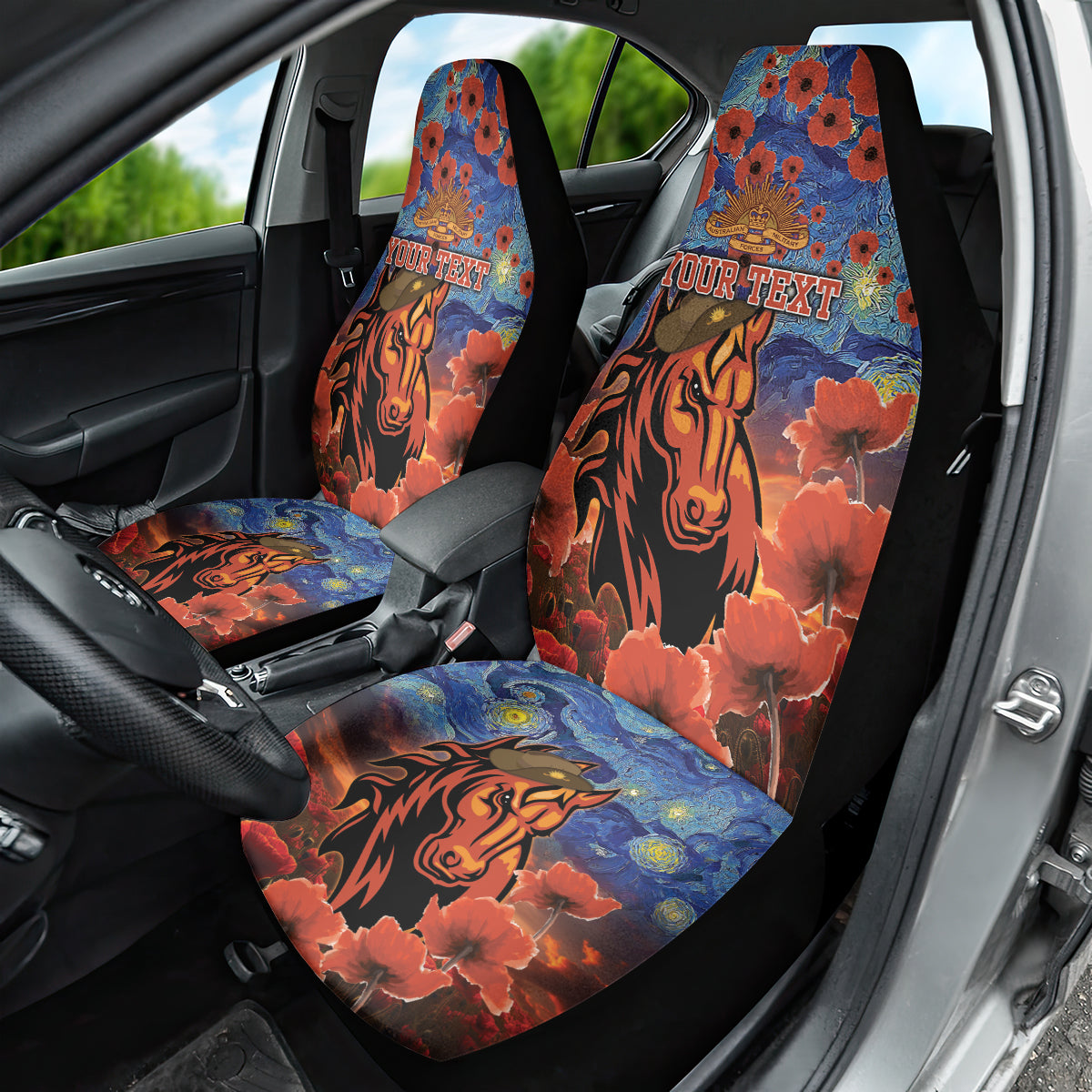 Personalised Broncos Rugby ANZAC Car Seat Cover Starry Night and Field of Poppies