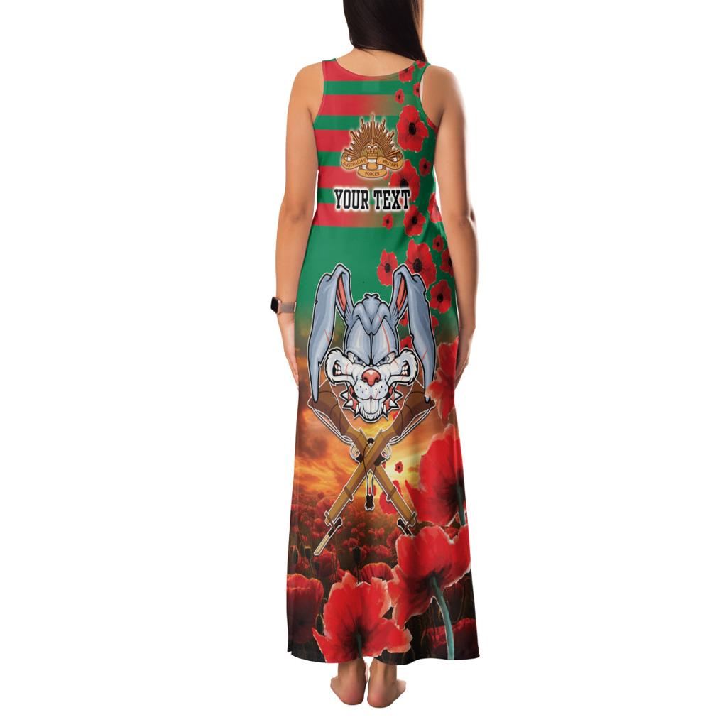 Personalised Rabbitohs Rugby ANZAC Family Matching Tank Maxi Dress and Hawaiian Shirt Starry Night and Field of Poppies