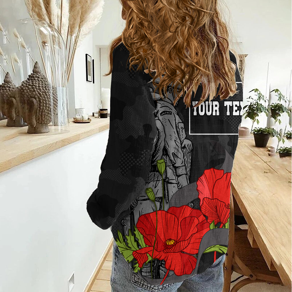 (Custom Personalised) ANZAC Day Women Casual Shirt Soldiers Fighting at War LT9