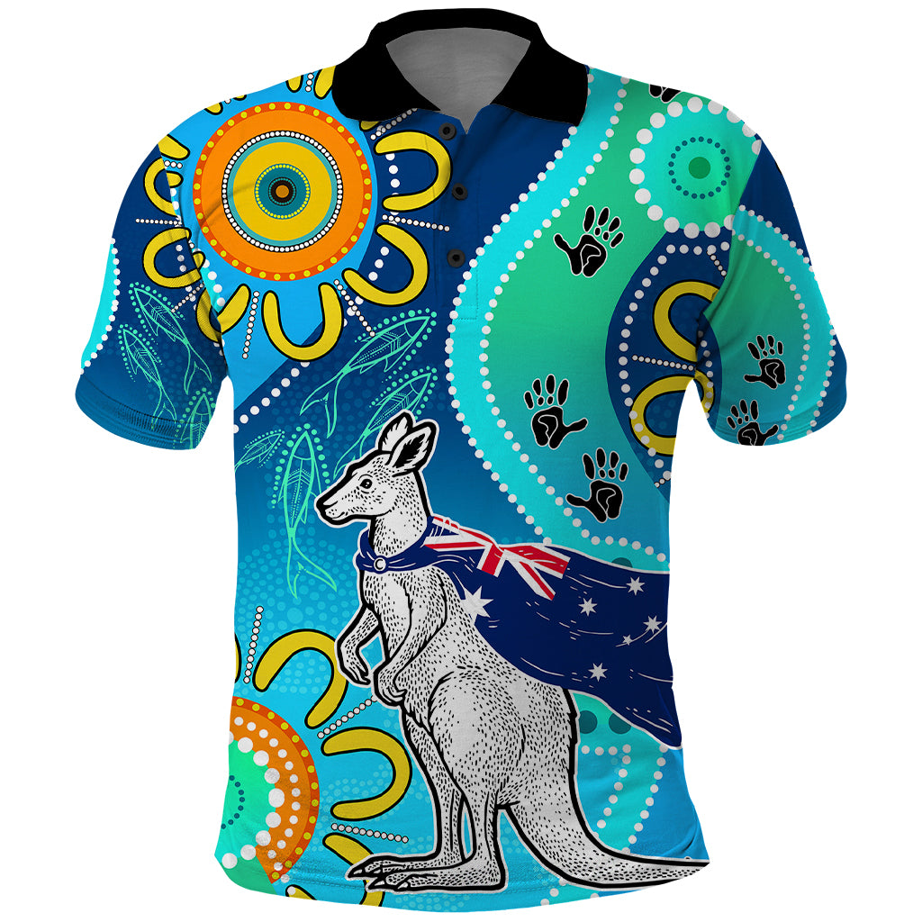 personalised-australia-kangaroo-polo-shirt-aboriginal-tribal-art-stylization