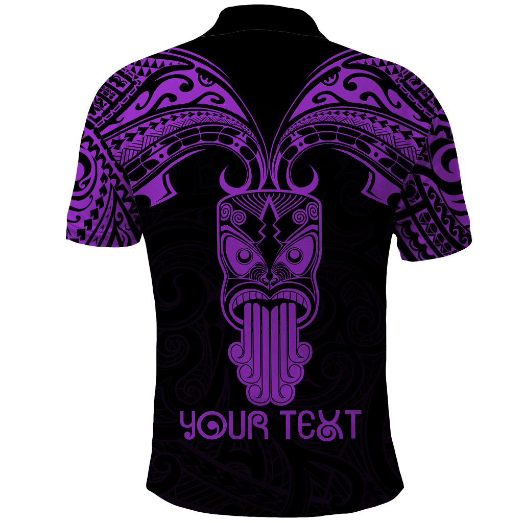 Personalised New Zealand Te Reo Maori Polo Shirt Kia Kaha Maori Language Week Purple Style LT9