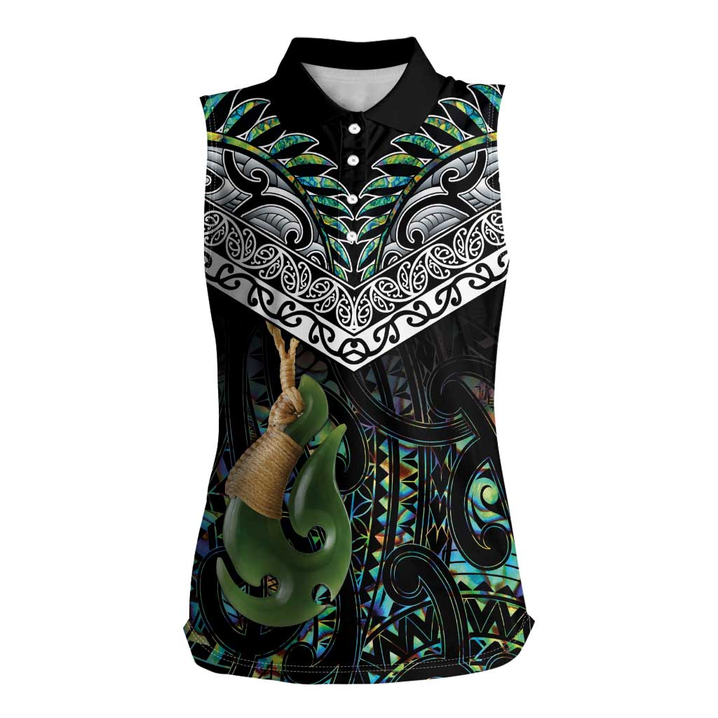 Personalised Maori Manaia Women Sleeveless Polo Shirt New Zealand Tribal Hei Matau Papua Shell