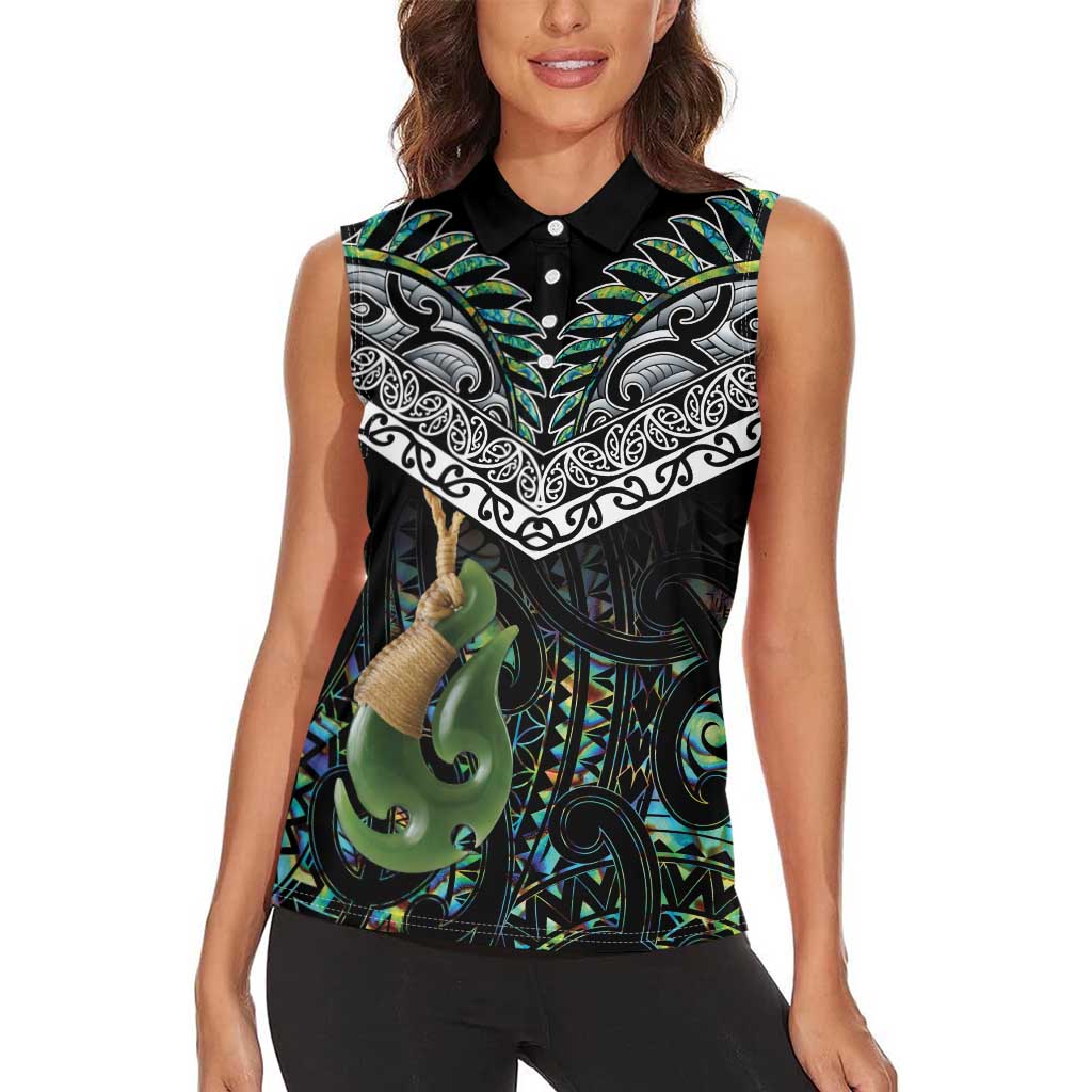 Personalised Maori Manaia Women Sleeveless Polo Shirt New Zealand Tribal Hei Matau Papua Shell