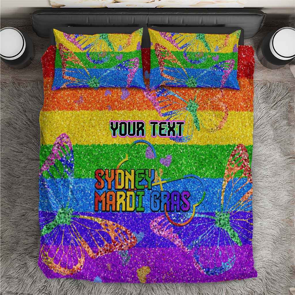 Sydney Mardi Gras Personalized Bedding Set Pride Rainbow Glitter Colorful Style