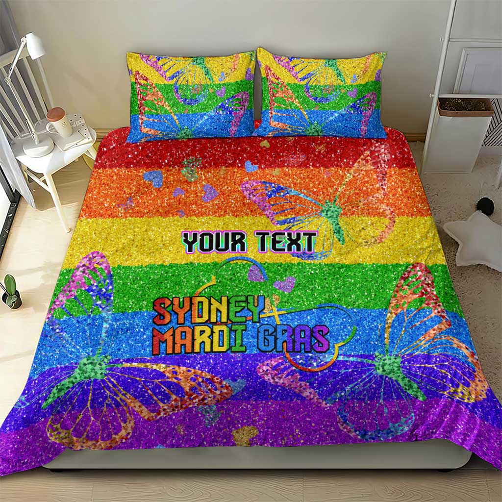 Sydney Mardi Gras Personalized Bedding Set Pride Rainbow Glitter Colorful Style