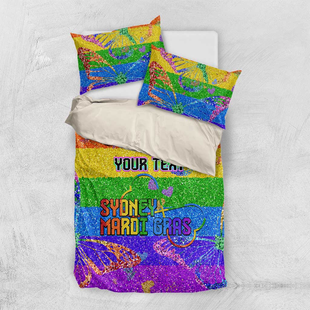 Sydney Mardi Gras Personalized Bedding Set Pride Rainbow Glitter Colorful Style