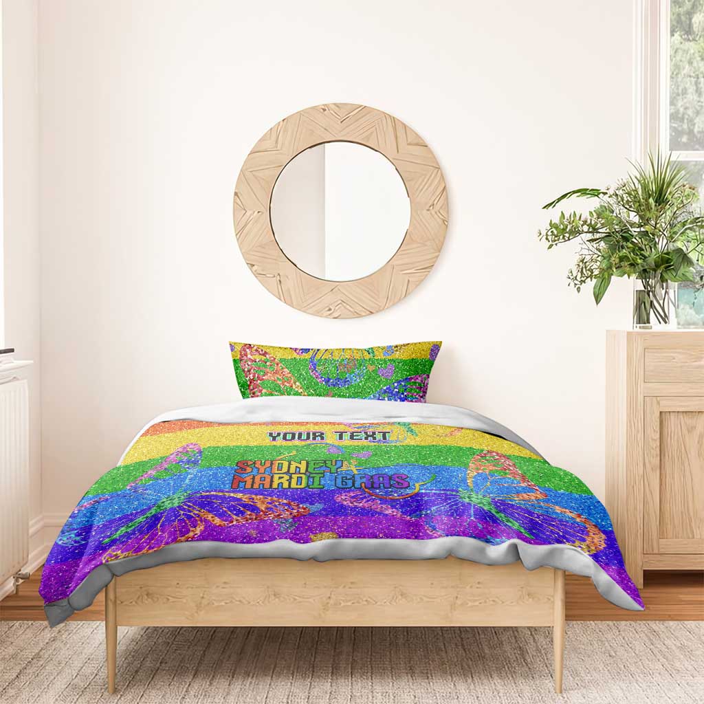 Sydney Mardi Gras Personalized Bedding Set Pride Rainbow Glitter Colorful Style