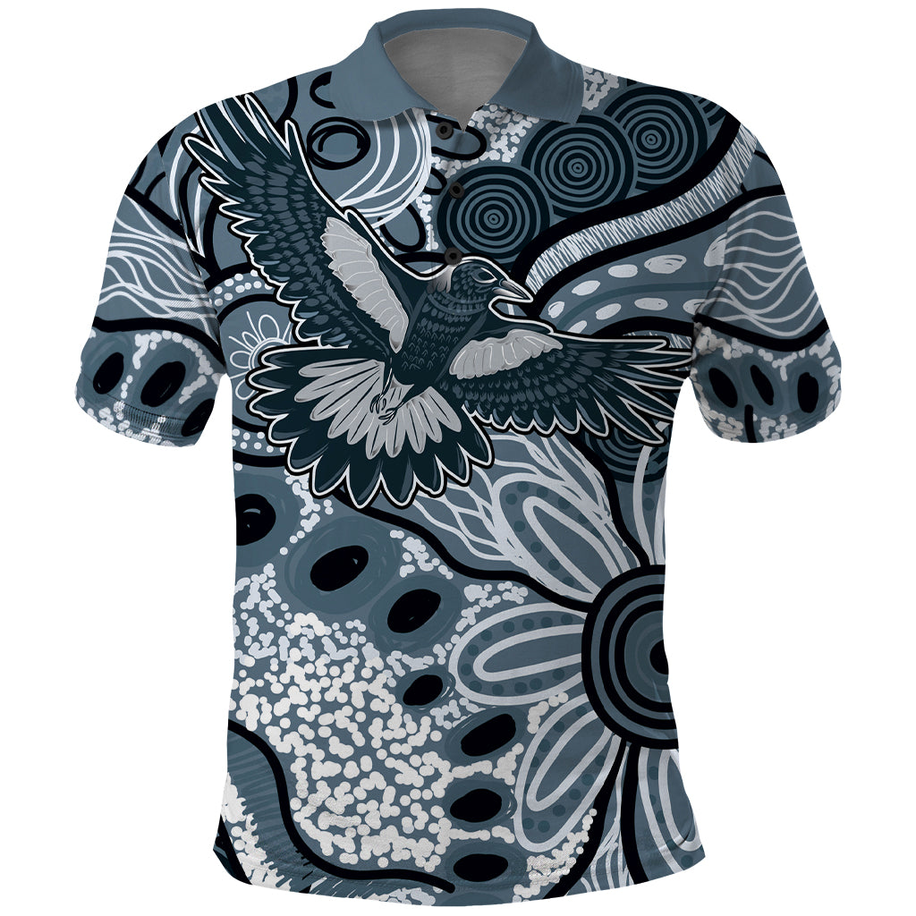 Magpies Aboriginal Art Polo Shirt