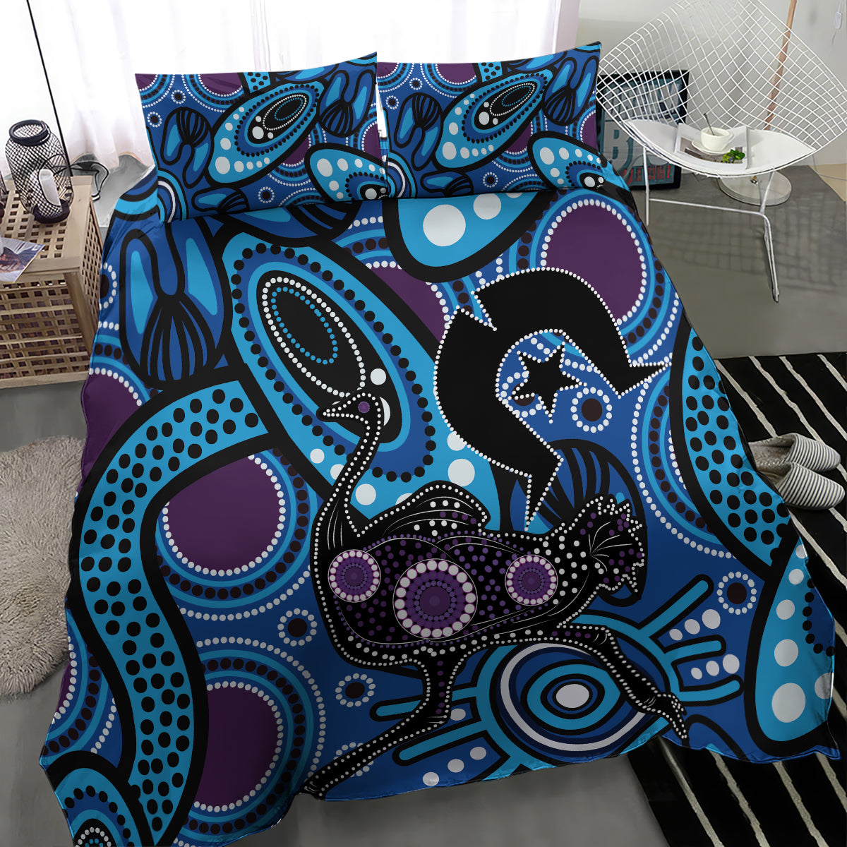 Emu NAIDOC 2024 Bedding Set Aboriginal Art Style