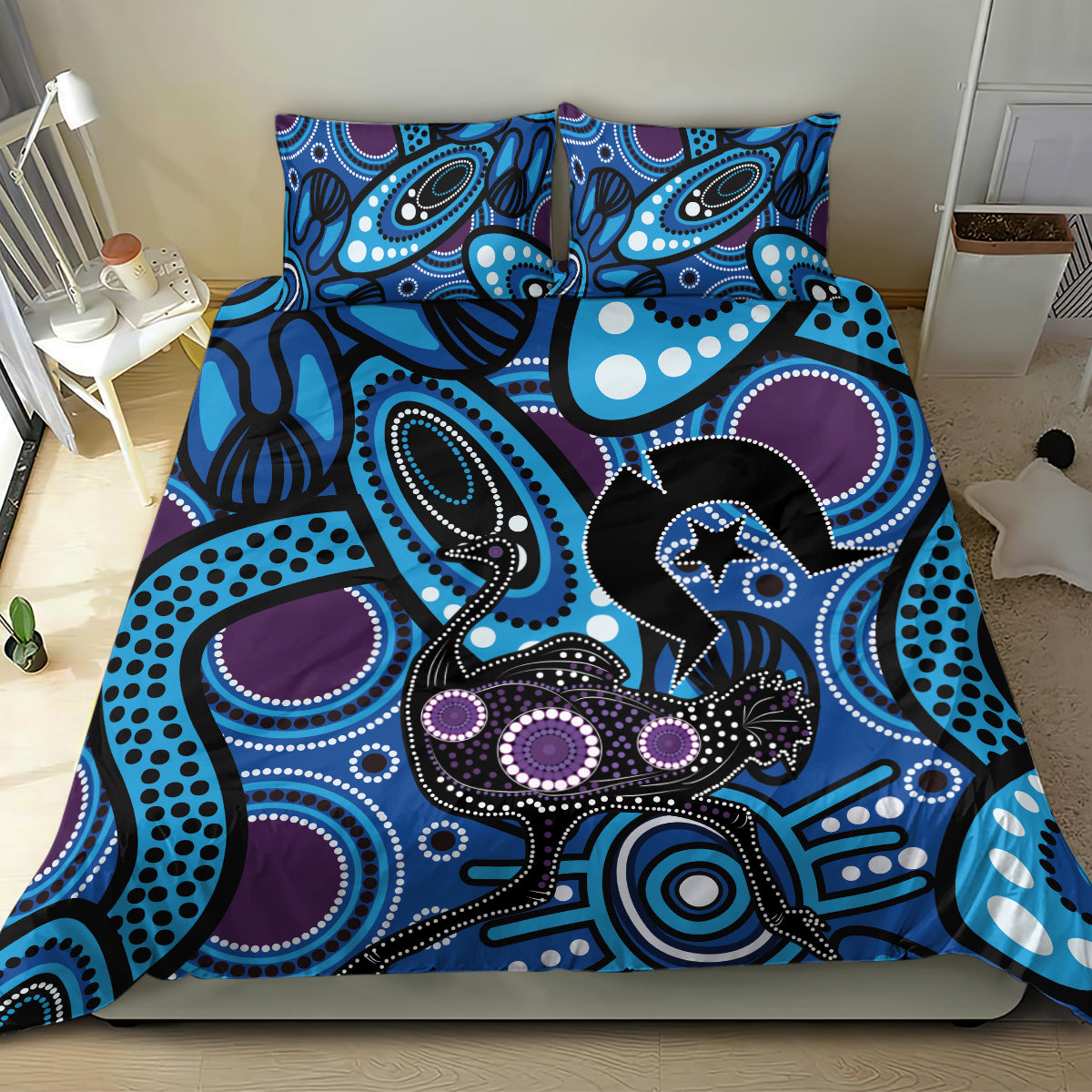 Emu NAIDOC 2024 Bedding Set Aboriginal Art Style