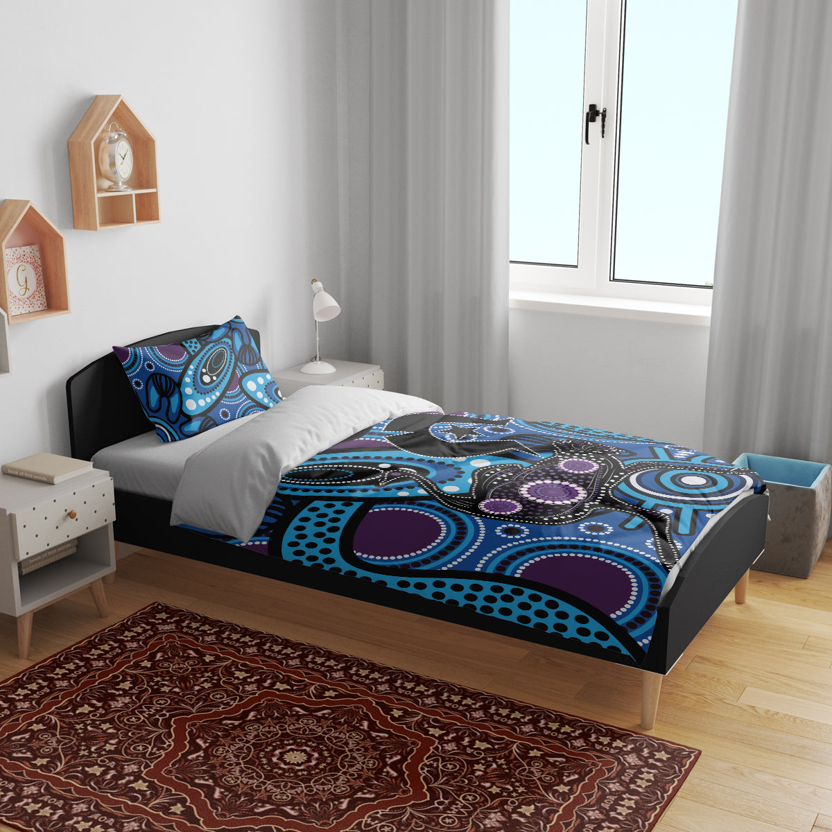 Emu NAIDOC 2024 Bedding Set Aboriginal Art Style