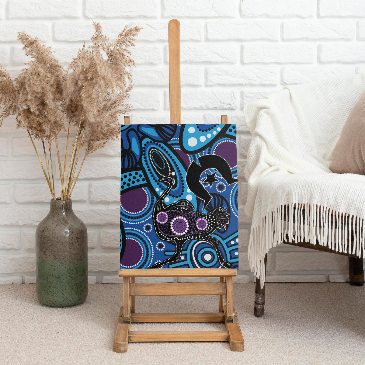 Emu NAIDOC 2024 Canvas Wall Art Aboriginal Art Style