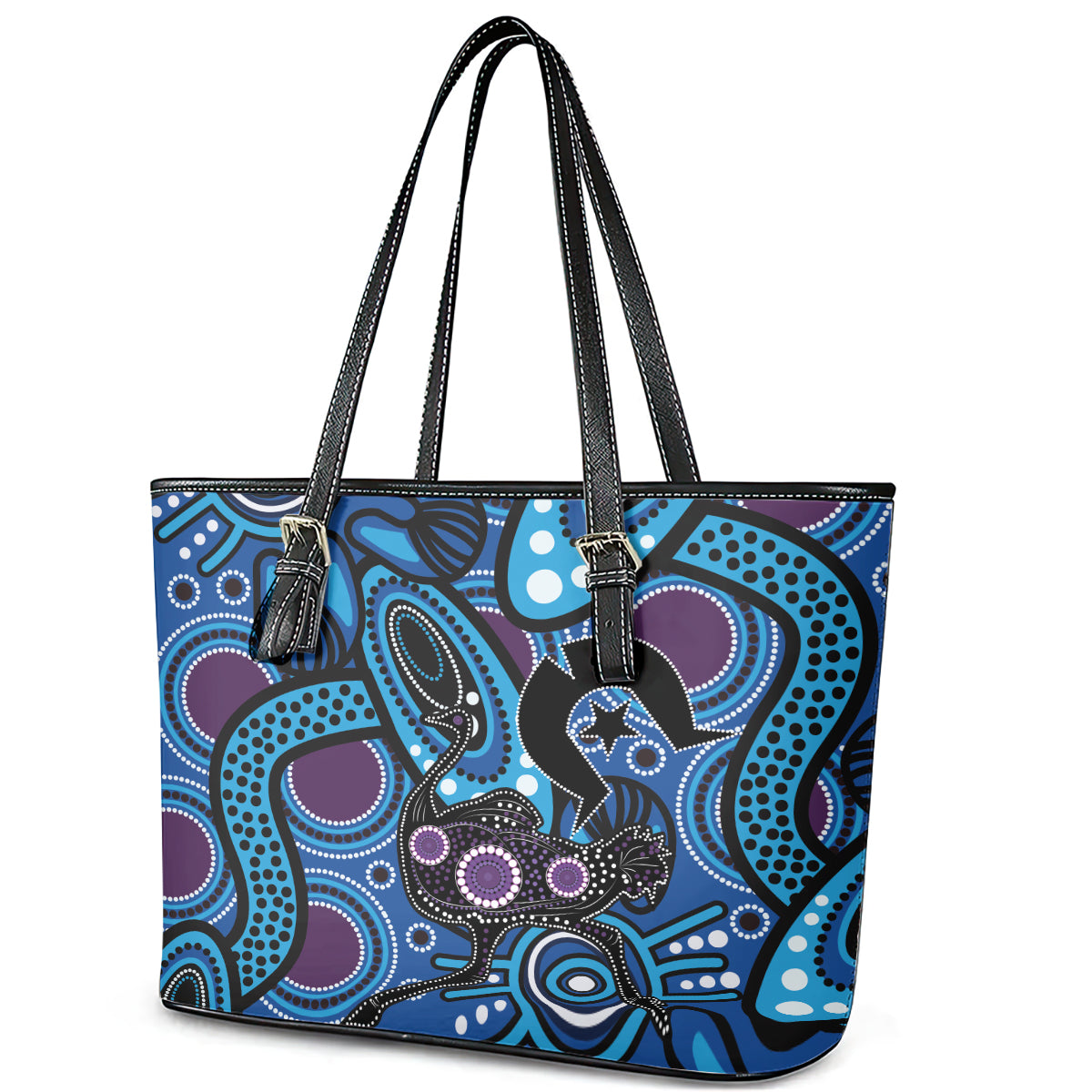 Emu NAIDOC 2024 Leather Tote Bag Aboriginal Art Style