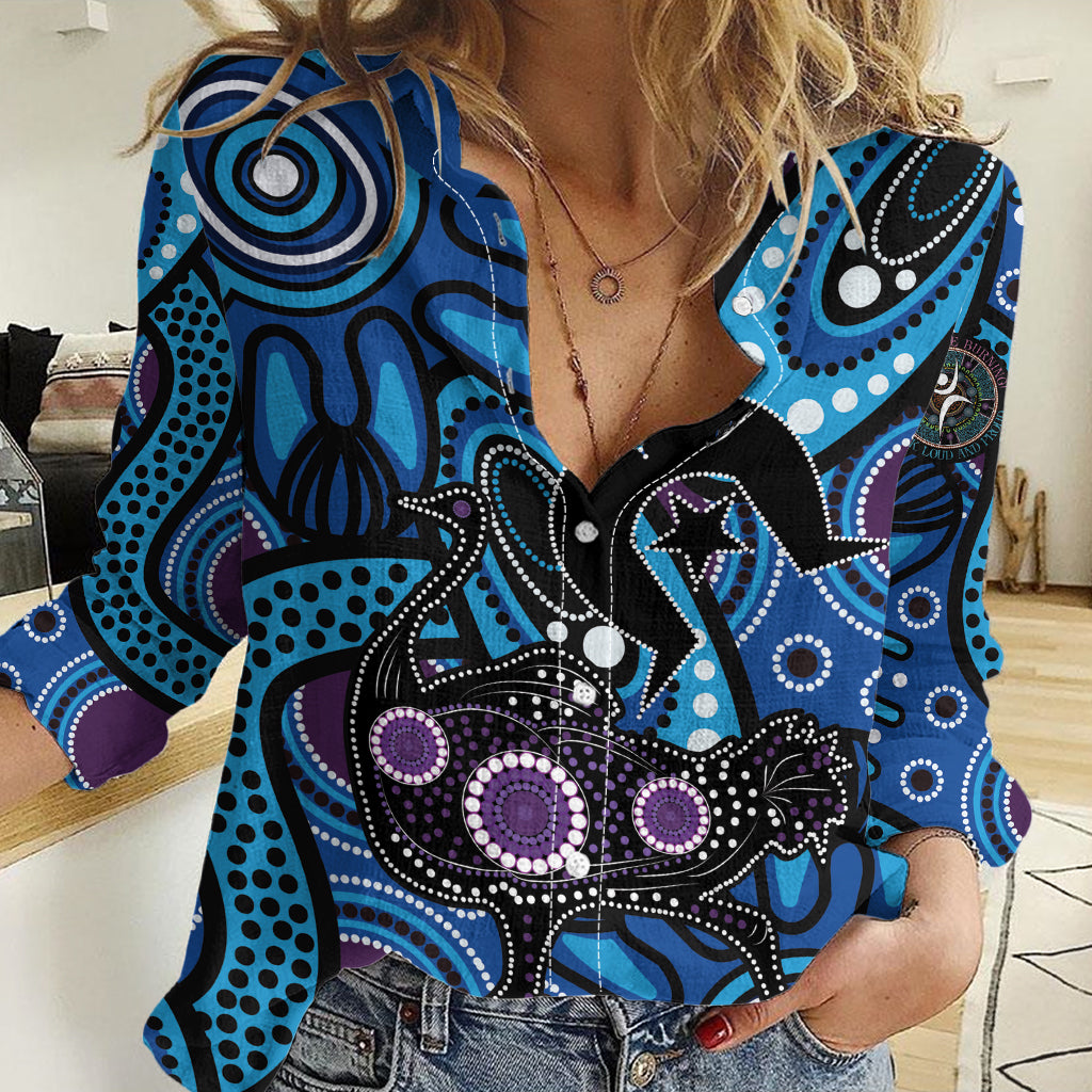 Emu NAIDOC 2024 Women Casual Shirt Aboriginal Art Style