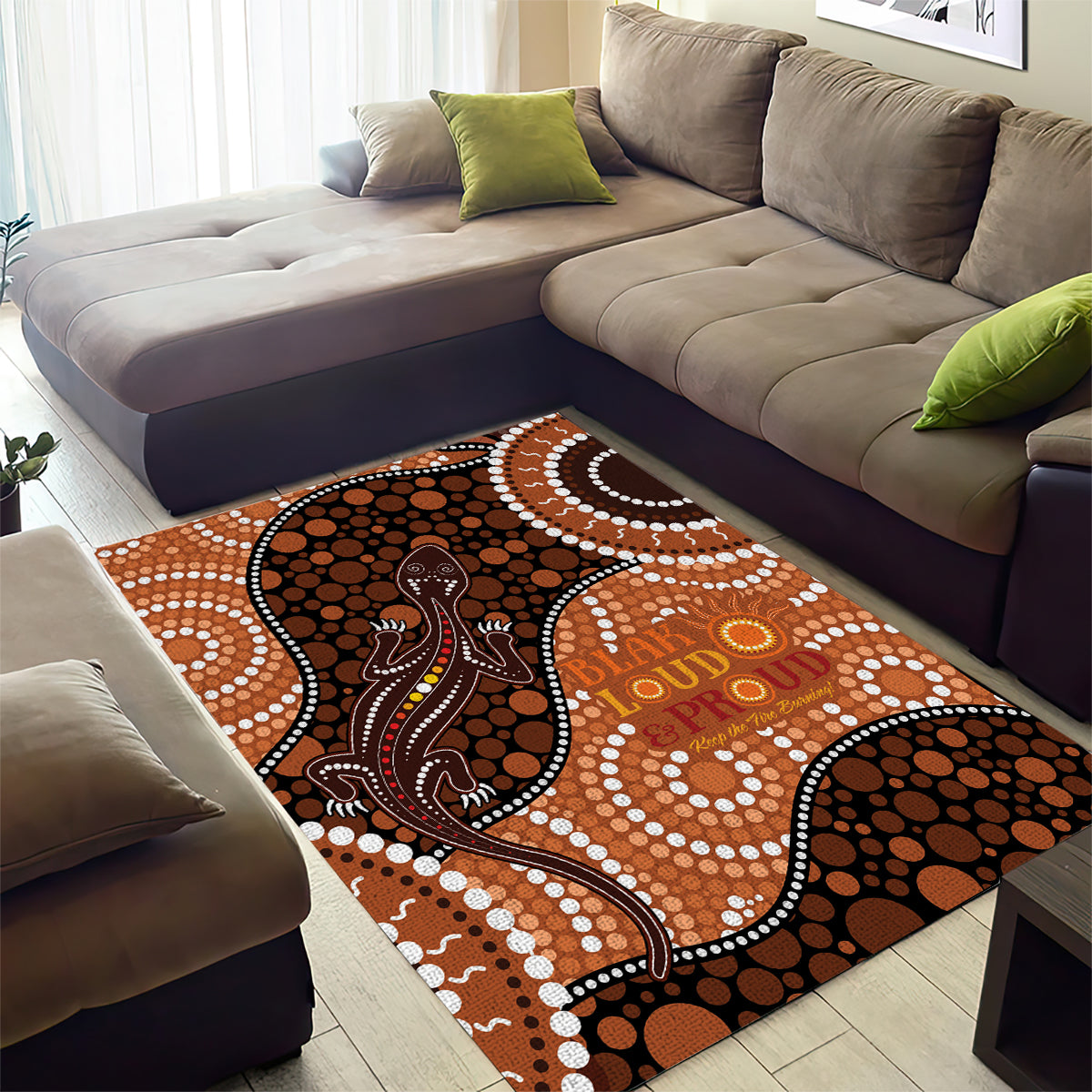 Lizard NAIDOC 2024 Area Rug Aboriginal Art Style