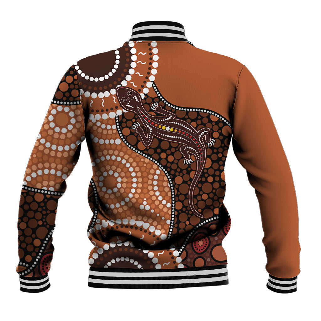 Lizard NAIDOC 2024 Baseball Jacket Aboriginal Art Style